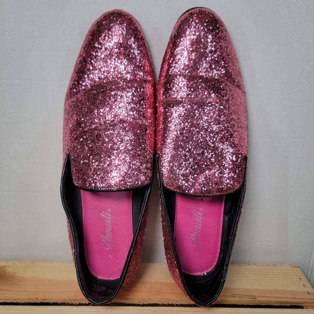 Amali Men's Pink Glitter Shoes - Size 12